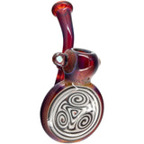 Lezak Glass Reversal Sherlock Pipe with Intricate Swirl Design - Front View