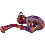 Lezak Glass Reversal Sherlock Pipe with Intricate Color Design - Side View