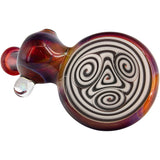 Lezak Glass Reversal Sherlock Pipe with Intricate Swirl Design - Top View