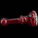 Chris Lezak Fire Red Rainbow Reversal Glass Spoon Pipe, Heady Borosilicate Side View