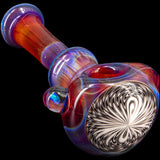 Lezak Glass Black and White Reversal Spoon Pipe, Heady Borosilicate Glass, Top View