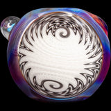 Chris Lezak Glass Spoon Pipe with Black & White Reversal Pattern and Opal Marble