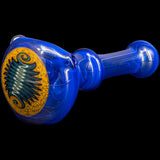 Chris Lezak Ice Blue Reversal Spoon Glass Pipe, Heady Borosilicate Handpipe, Side View