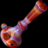 Lezak Glass Reversal and Opal Marble Spoon Pipe, Heady Borosilicate Glass, Angled View