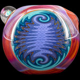 Chris Lezak Reversal Glass Spoon Pipe with Opal Marble, Heady Borosilicate Design - Top View