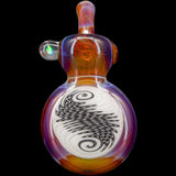 Lezak Glass Black and White Reversal Disc Sherlock Pipe, Borosilicate, Front View