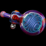 Lezak Glass Wig Wag Blue Wave Reversal Sherlock Pipe, Borosilicate Glass, Side View