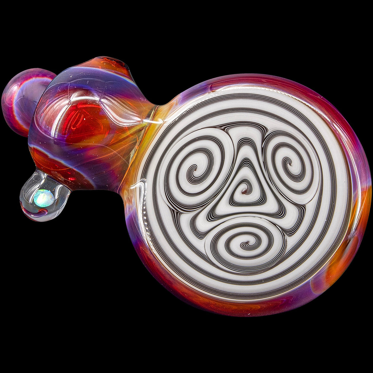 Chris Lezak Reversal Sherlock Pipe with Intricate Swirl Design and Borosilicate Glass