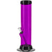 JM Plastics Acrylic Straight Tube Bong in Purple - Front View with Sturdy Base