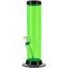 JM Plastics Illuminati Green Acrylic Straight Tube Bong, Front View, 15 Inch