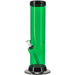 JM Plastics Acrylic Straight Tube Basic Bong in Green, 9 Inch Variant, Front View