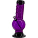 JM Plastics Acrylic Bent Neck Bubble Base Bong in Purple, 9-12" Tall, Front View