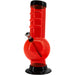 JM Plastics Acrylic Bent Neck Bubble Base Bong in Orange, 9-12" Tall, Side View