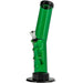 JM Plastics Acrylic Angled Straight Tube Bong in Green, 9-12" Tall, Durable Water Pipe, Side View