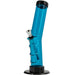 JM Plastics Acrylic Angled Straight Tube Bong in Ice Blue, 9-12" Variant, Side View