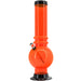 JM Plastics Acrylic Bubble Base Bong in Orange, 12-15 Inch Options, Front View on White Background