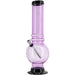 JM Plastics Acrylic Bubble Base Bong in Pink, 12-15 Inch Options, Front View on White Background