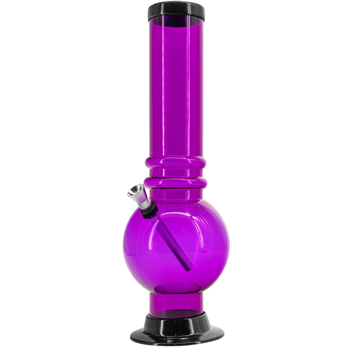 JM Plastics Acrylic Bubble Base Bong in Purple, 12-15 Inch Options, Durable Water Pipe