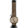 JM Plastics Acrylic Bubble Base Bong in Black, 12-15 Inch Options, Front View on White Background