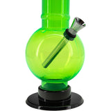 JM Plastics Acrylic Straight Tube Bubble Bottom Bong in Vibrant Green - Front View