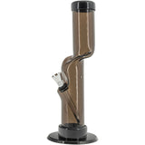 JM Plastics Acrylic Kink Neck Bong in Black, 9-12 Inch Options, Durable Water Pipe Side View