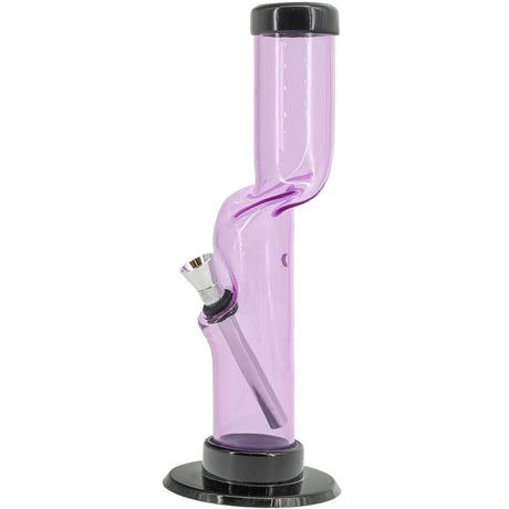 JM Plastics Acrylic Kink Neck Bong in Pink, Side View, Available in 9" and 12" Sizes