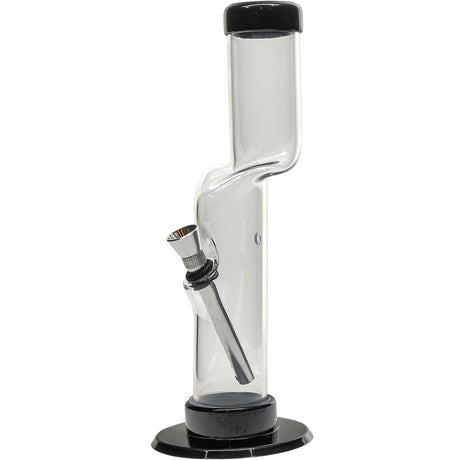 JM Plastics Acrylic Kink Neck Bong in Grey, 9-12 Inch Options, Side View on White Background