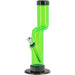 JM Plastics Acrylic Kink Neck Bong in Illuminati Green, 9"-12" options, durable with easy grip