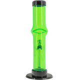 JM Plastics Acrylic Kink Neck Bong in Vibrant Green, 9-12" Tall, Durable with Stable Base - Front View