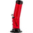 JM Plastics 9"-12" Acrylic Bent Neck Bong in Red, Side View with Sturdy Base