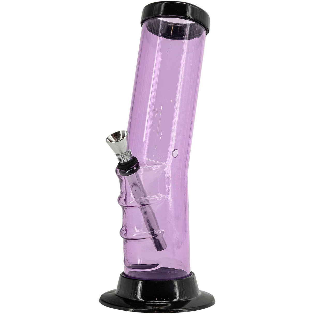 JM Plastics Acrylic Bent Neck Bong in Pink, 9-12 Inch Options, Front View on White Background