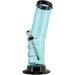 Light Blue JM Plastics Acrylic Bent Neck Bong, 9-12 Inch Options, Front View on White Background