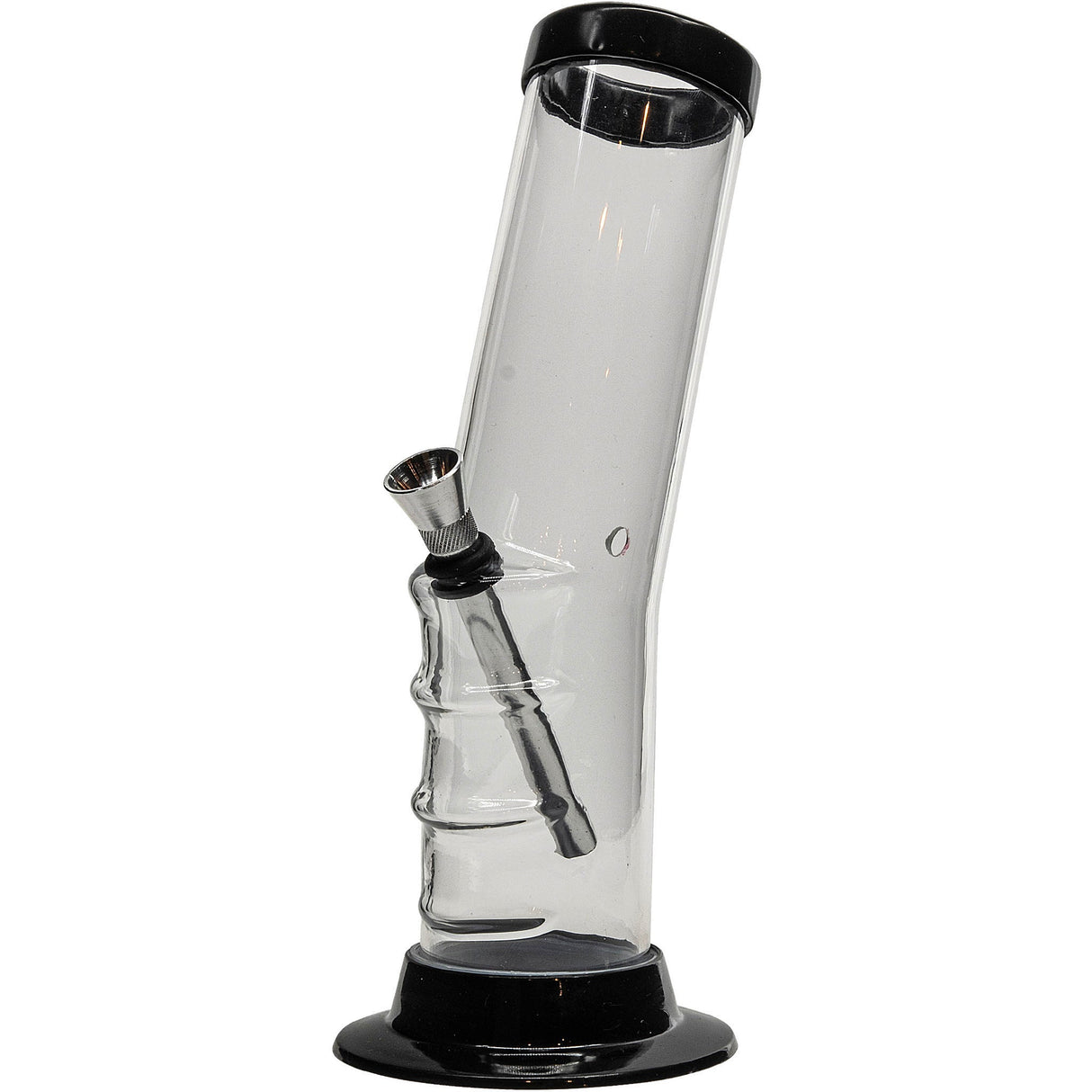 JM Plastics Acrylic Bent Neck Bong in Grey, 9-12 Inch Options, Front View on White Background