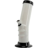 JM Plastics Acrylic Bent Neck Bong in White, 9-12 Inch Options, Side View on White Background