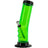 JM Plastics Acrylic Bent Neck Bong in Illuminati Green, 9-12" Tall, Side View on White Background