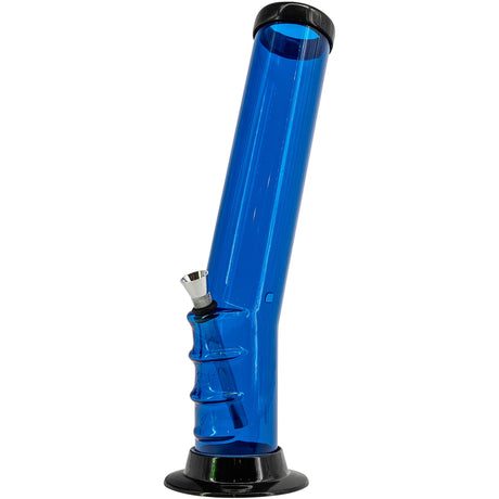 JM Plastics 12" Acrylic Bent Neck Bong in Blue, Durable with Easy Grip Design - Side View