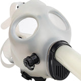 JM Plastics Acrylic Glow In The Dark Gas Mask with Bubble Diffuser, Side View