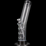 JM Plastics Acrylic Angled Straight Tube Bong, 9-12", Clear Variant, Front View