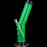 JM Plastics Angled Straight Tube Bong in Vibrant Green with Easy Grip - Side View