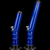 JM Plastics Angled Straight Tube Bong in Blue, Durable Acrylic, Easy to Clean, Side View