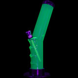 JM Plastics Angled Straight Tube Bong in Vibrant Green, 9-12" Tall, Durable Acrylic, Side View