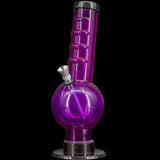 JM Plastics Acrylic Angled Neck Straight Tube Bubble Bong in Purple - Front View