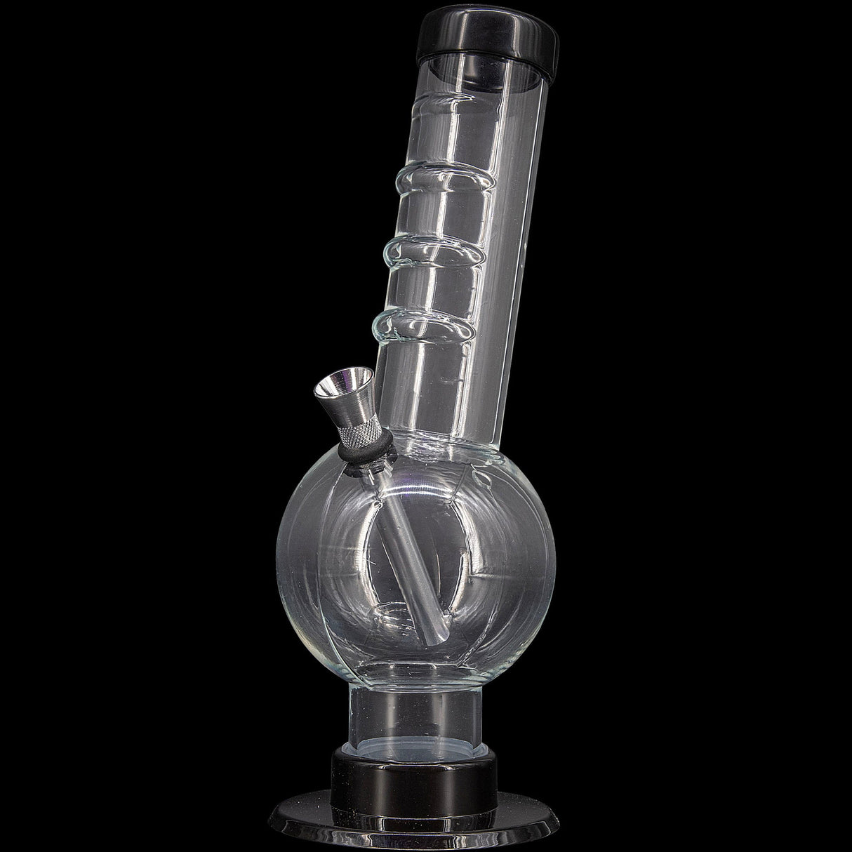 JM Plastics Acrylic Angled Neck Straight Tube Bubble Bong in Clear Color