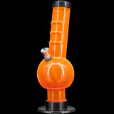 JM Plastics Angled Neck Straight Tube Bubble Bong in Vibrant Orange, Acrylic, 9-12" Tall