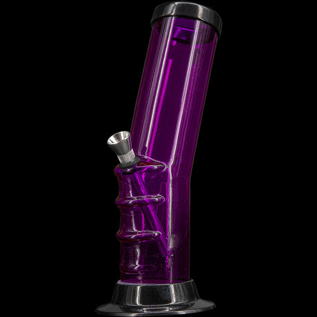 JM Plastics Acrylic Bent Neck Bong in Purple - 9-12" Tall Water Pipe Front View