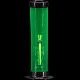 JM Plastics 9-12" Acrylic Bent Neck Bong in Vibrant Green - Front View