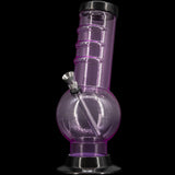 JM Plastics Acrylic Bent Neck Bubble Base Bong in Purple, 9-12" Tall - Front View