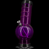 JM Plastics Acrylic Bent Neck Bubble Base Bong in Purple - Front View