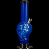 JM Plastics Acrylic Skull Bong in Blue - 9-12" Tall with Metal Bowl - Front View