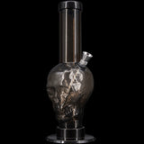 JM Plastics Acrylic Skull Bong in Black - Front View with Durable Design